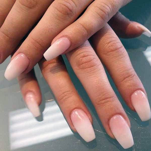 Pale White Ombre Nails Women