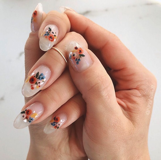 floral spring nail art ideas