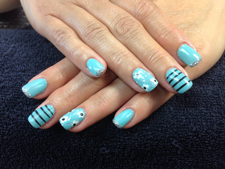 nail art gel-idea-azzurro