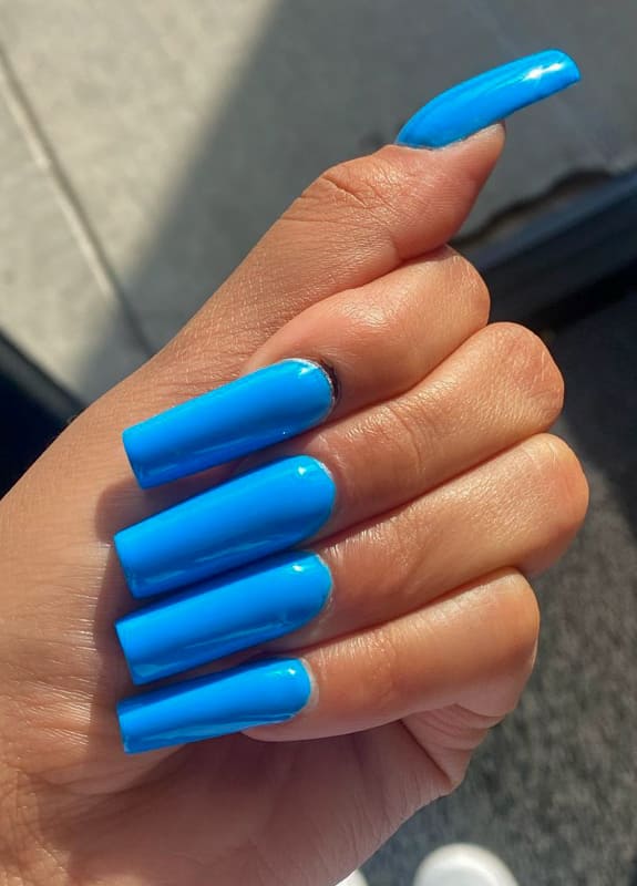 45+ Awesome Blue Nails Manicure Design Ideas